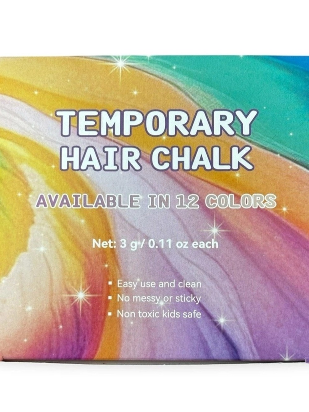 12-Color Temporary Hair Chalk Set NWT